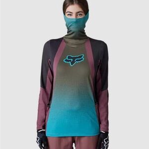 Fox Women's Teal and Burgundy Jersey